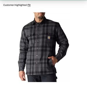 Carhartt Men's Charcoal Checkered Shirt Jacket